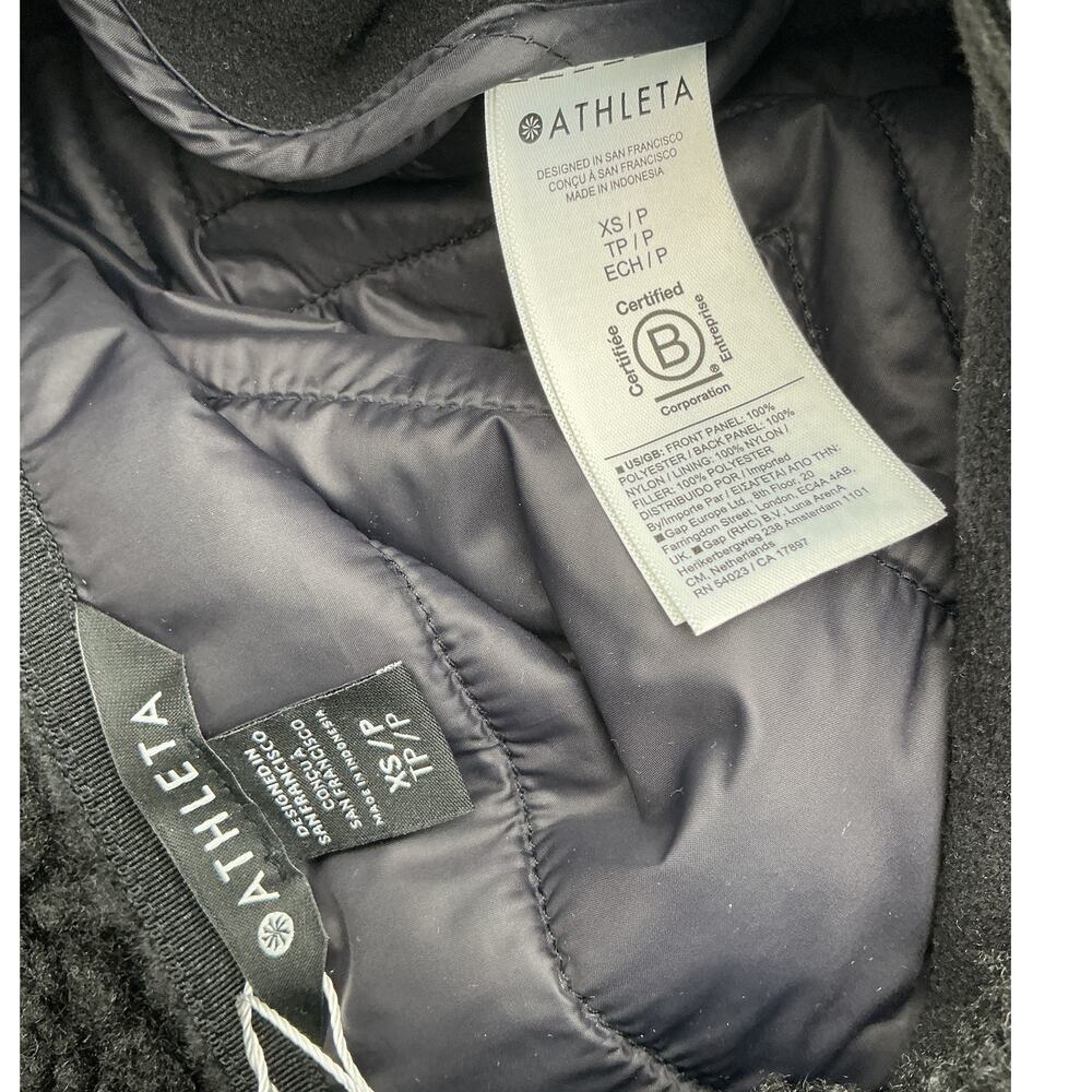 Athleta Plush Black Cozy Day Hybrid Coat Size XS - Picture 4 of 4
